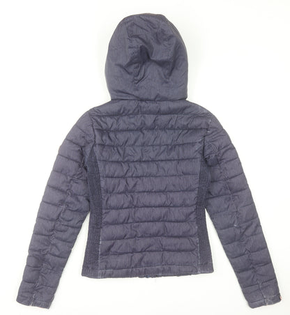 Womens UK Size 6 Superdry Blue Puffer Jacket