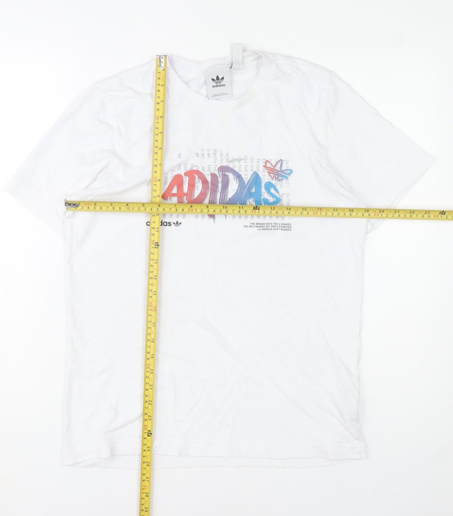 Mens UK Size S adidas White  T-Shirt