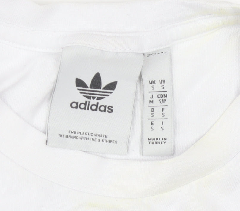 Mens UK Size S adidas White  T-Shirt