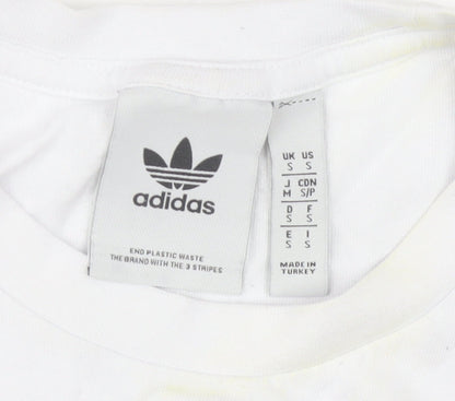 Mens UK Size S adidas White  T-Shirt