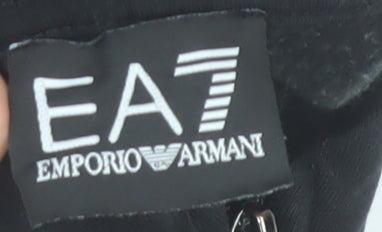 Emporio Armani EA7 Boys Black Full Zip Hoodie L 15-16 Years Logo Design