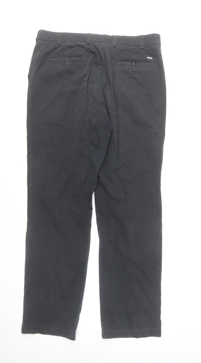Douglas Men Black Regular Fit Stretch Corduroy Chino Trousers 38W 32L