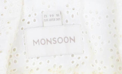 Womens UK Size 16 Monsoon Ivory Basic Jacket
