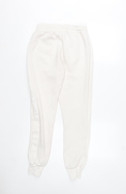 Womens UK Size S GUESS Regular Fit Jogger White Trousers