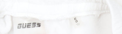 Womens UK Size S GUESS Regular Fit Jogger White Trousers
