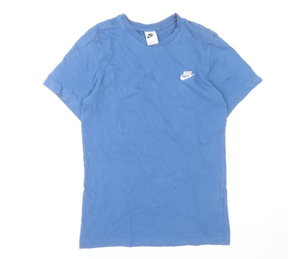 Nike Men's Blue Crew Neck Cotton Short Sleeve T-Shirt Size S
