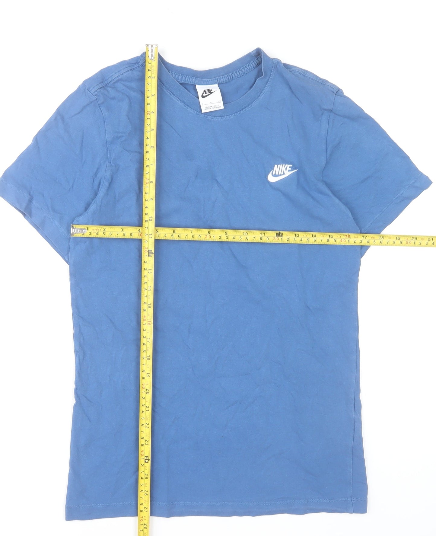 Nike Men's Blue Crew Neck Cotton Short Sleeve T-Shirt Size S