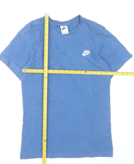 Nike Men's Blue Crew Neck Cotton Short Sleeve T-Shirt Size S