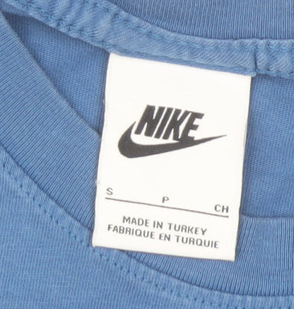 Nike Men's Blue Crew Neck Cotton Short Sleeve T-Shirt Size S