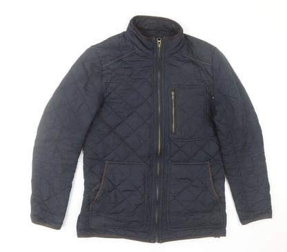 Womens UK Size S Joules Blue Quilted Coat