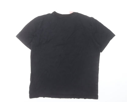 Adidas Boys Black 164 Regular Fit Crew Neck Short Sleeve T-Shirt