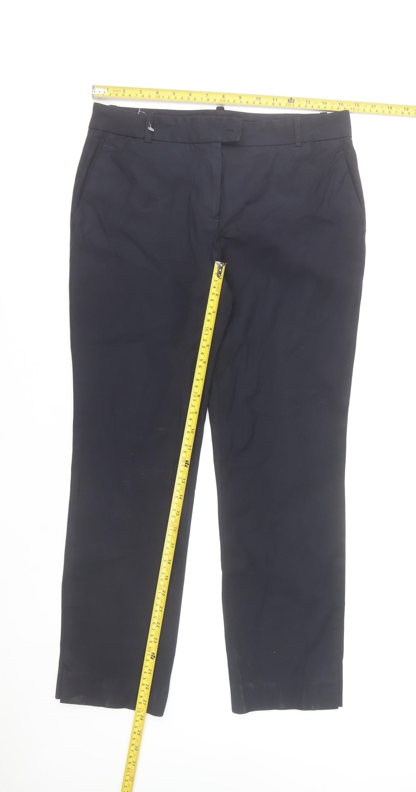 Massimo Dutti Men's Black Slim Fit Chino Trousers Size M