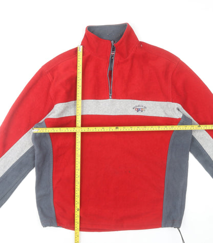 Le Frog Sport Men's Red Fleece Sweatshirt XL 1/4 Zip High Neck