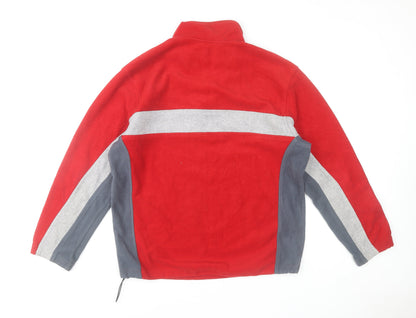 Le Frog Sport Men's Red Fleece Sweatshirt XL 1/4 Zip High Neck