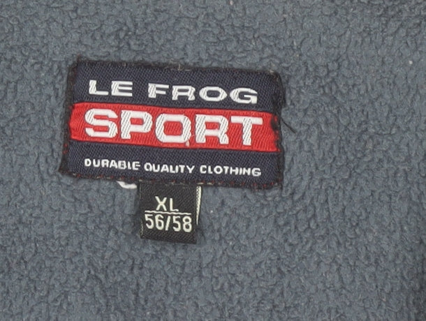 Le Frog Sport Men's Red Fleece Sweatshirt XL 1/4 Zip High Neck