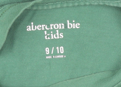 Abercrombie Kids Boys Green Long Sleeve Logo T-Shirt 9-10 Years