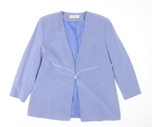 Jacques Vert Women’s Blue Polyester Lined Blazer Jacket Size 18