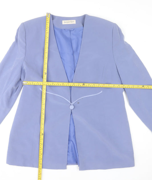 Jacques Vert Women’s Blue Polyester Lined Blazer Jacket Size 18