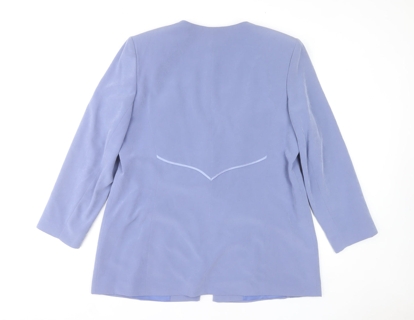 Jacques Vert Women’s Blue Polyester Lined Blazer Jacket Size 18