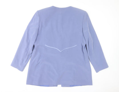 Jacques Vert Women’s Blue Polyester Lined Blazer Jacket Size 18