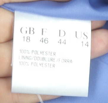 Jacques Vert Women’s Blue Polyester Lined Blazer Jacket Size 18