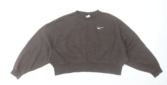 Nike Women's Brown XS Pullover Sweatshirt Cotton Blend Crew Neck