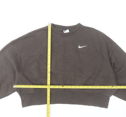 Nike Women's Brown XS Pullover Sweatshirt Cotton Blend Crew Neck