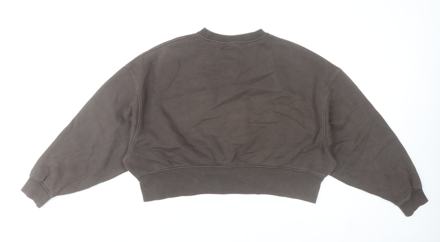 Nike Women's Brown XS Pullover Sweatshirt Cotton Blend Crew Neck