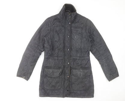 Barbour Women Black Quilted Mid-Length Jacket UK 8