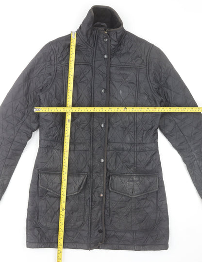 Barbour Women Black Quilted Mid-Length Jacket UK 8