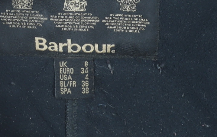 Barbour Women Black Quilted Mid-Length Jacket UK 8