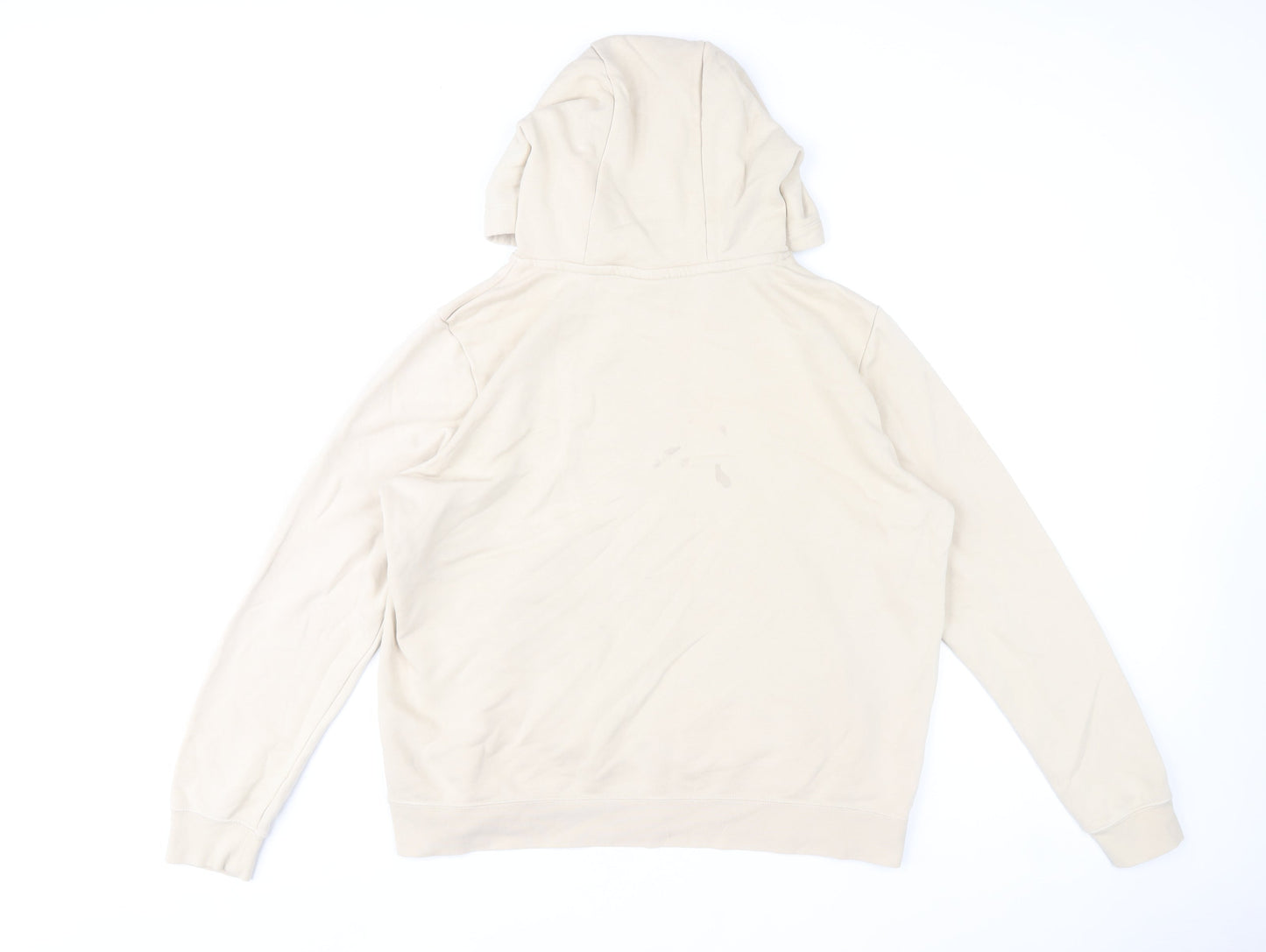 Nike Women’s Beige Pullover Hoodie L Cotton Blend Logo Casual