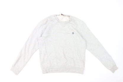 Original Penguin Mens Grey Crew Neck Sweatshirt Size M Cotton Blend