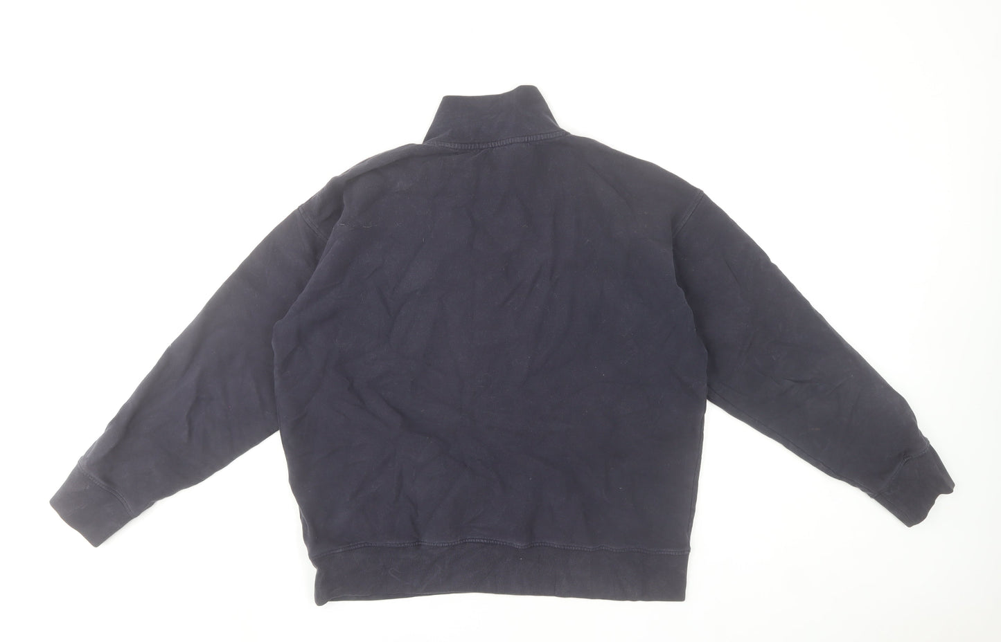 Baukjen Women's Black Organic Cotton 1/2 Zip Sweatshirt UK 14