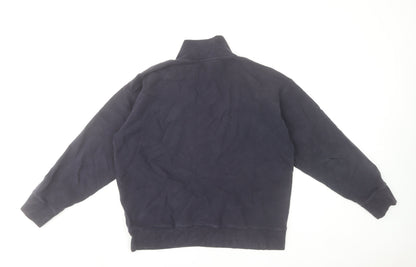 Baukjen Women's Black Organic Cotton 1/2 Zip Sweatshirt UK 14