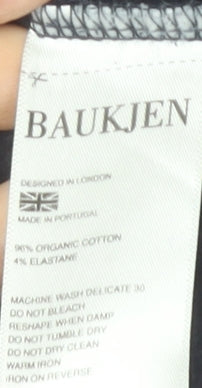 Baukjen Women's Black Organic Cotton 1/2 Zip Sweatshirt UK 14