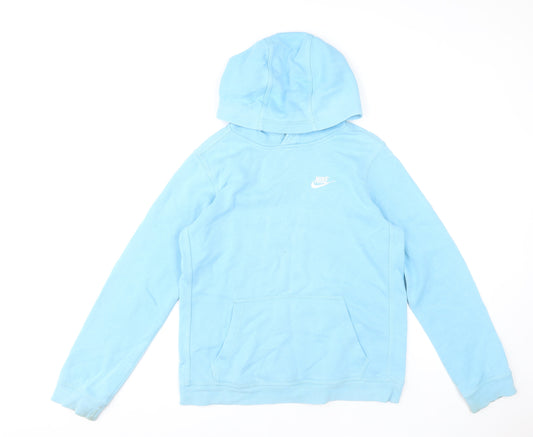 Nike Girls Blue Pullover Fleece Hoodie XL 14-15 Years Hooded Sweatshirt
