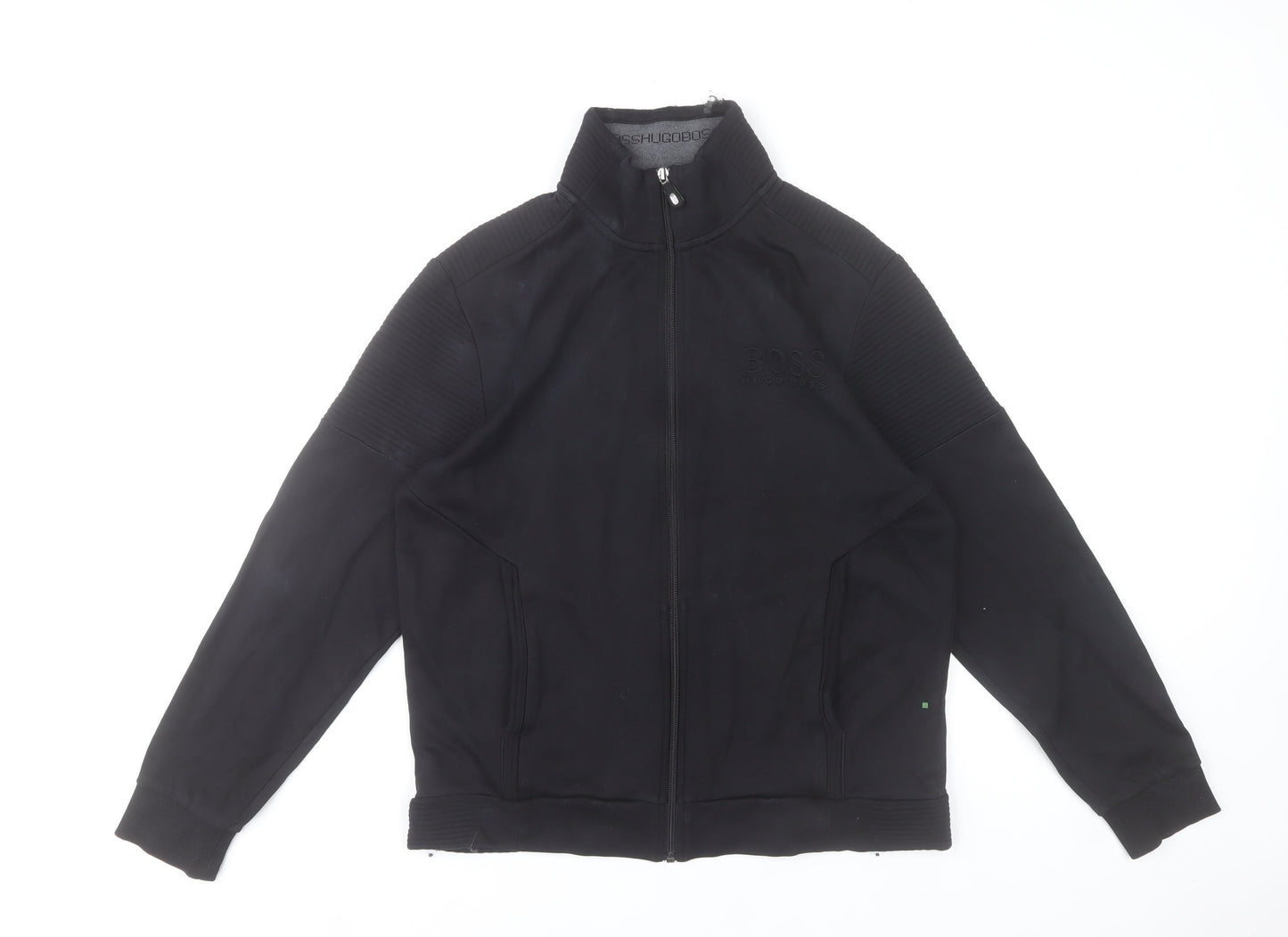 Mens UK Size M HUGO BOSS Black Full Zip Sweatshirt