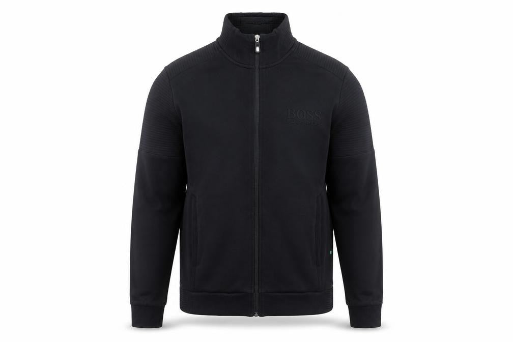 Mens UK Size M HUGO BOSS Black Full Zip Sweatshirt