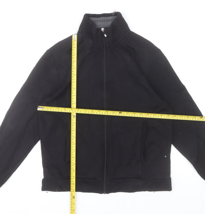 Mens UK Size M HUGO BOSS Black Full Zip Sweatshirt