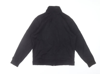 Mens UK Size M HUGO BOSS Black Full Zip Sweatshirt