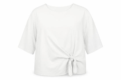 Studio 8 by Phase Eight White Tie Front Tunic Blouse Women Size 16 3/4 Sleeve
