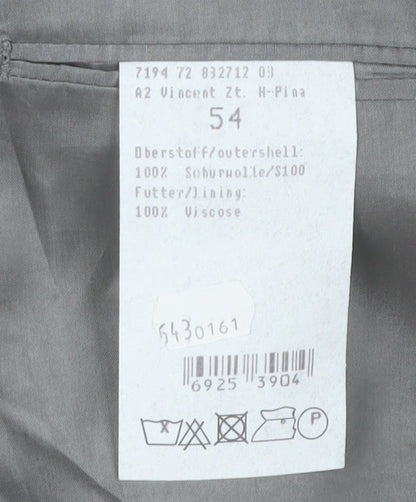 LINUS Mens Grey Pinstripe Wool Blazer Jacket Size 44 Regular Fit