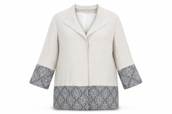 Marks & Spencer Women’s Beige Geometric Wool Blend Mid-Length Coat UK 20