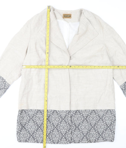 Marks and Spencer Women’s Beige Geometric Wool Blend Mid-Length Coat UK 20