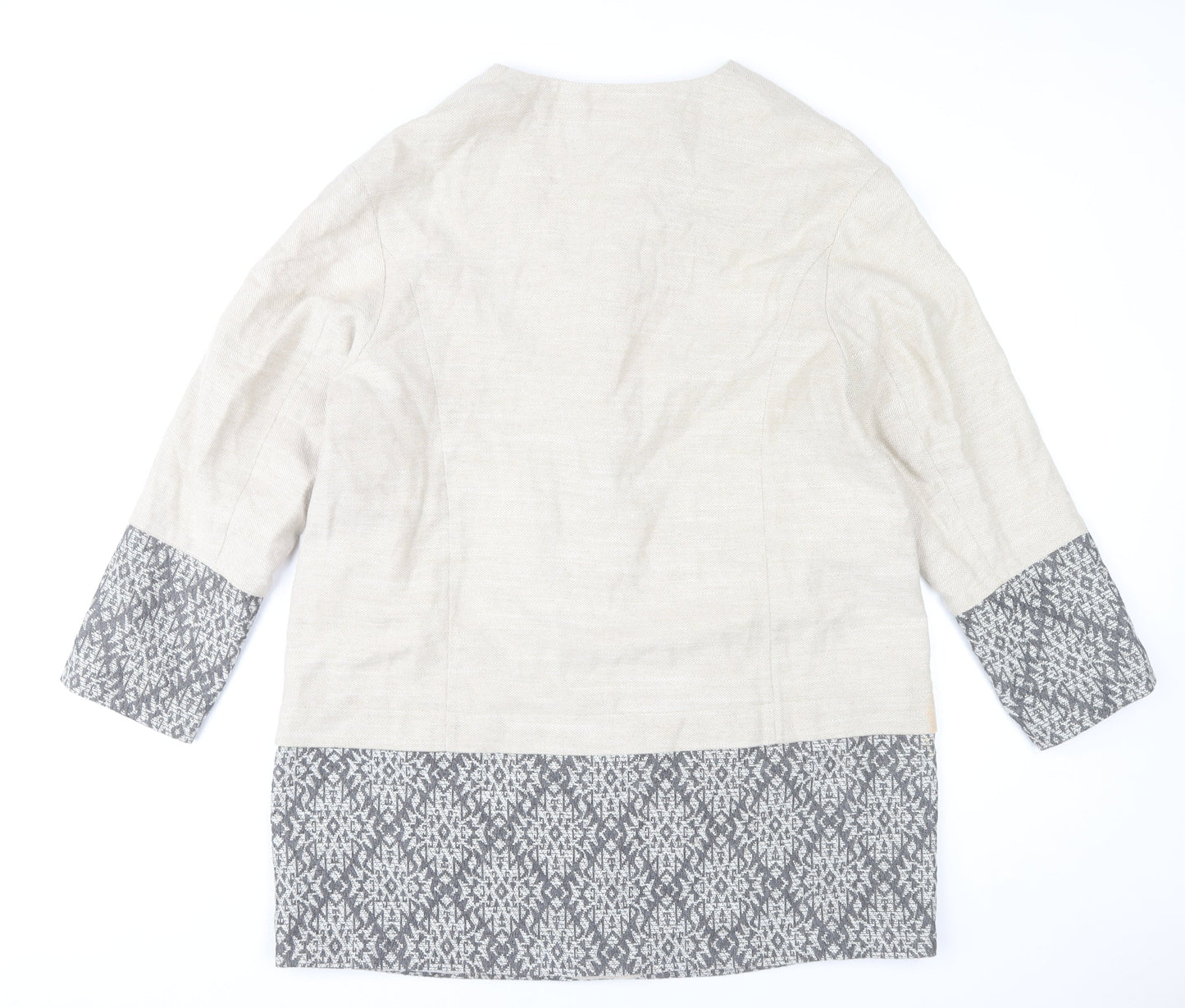 Marks and Spencer Women’s Beige Geometric Wool Blend Mid-Length Coat UK 20