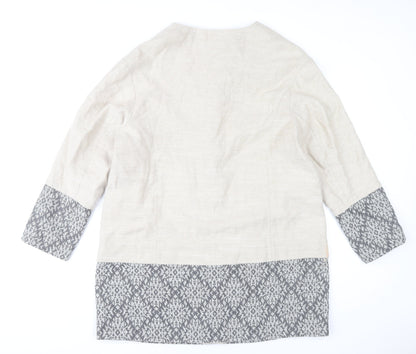 Marks and Spencer Women’s Beige Geometric Wool Blend Mid-Length Coat UK 20