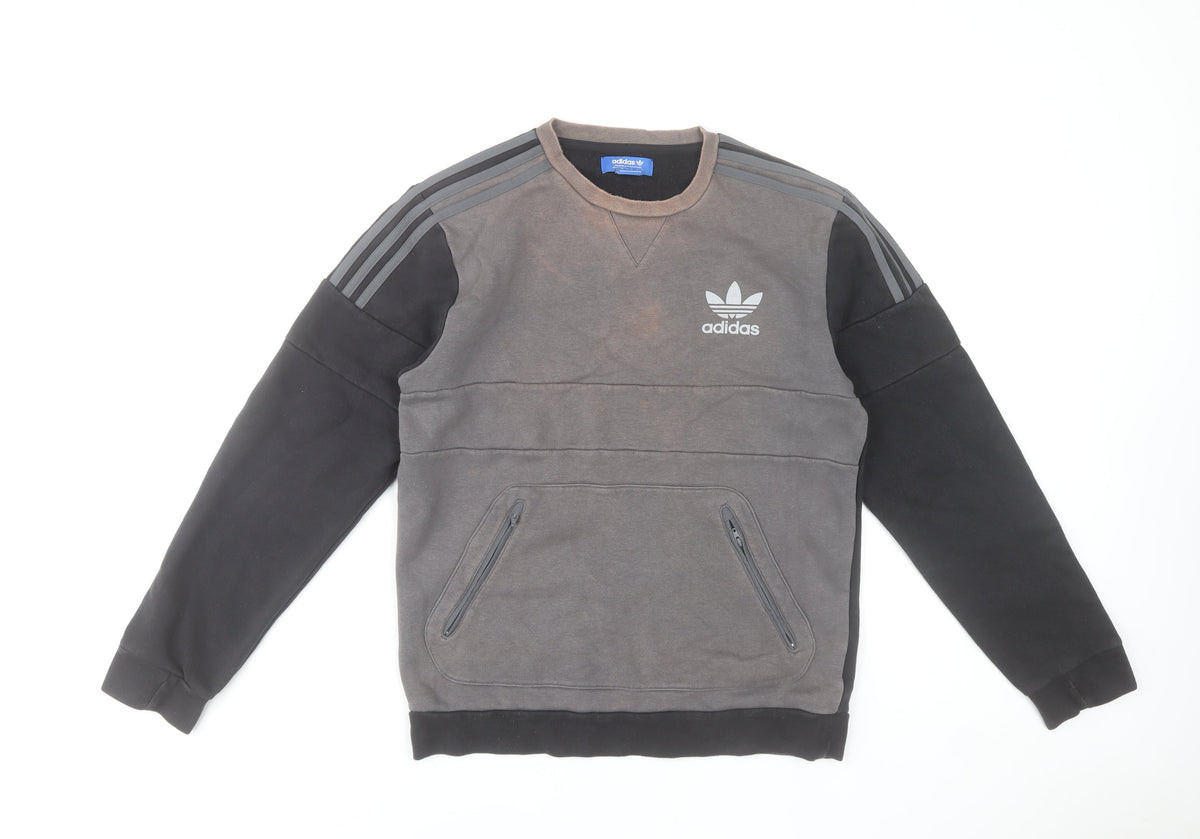 Mens UK Size S adidas Grey Pullover Sweatshirt