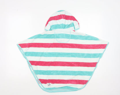 FatFace Girls Multicoloured Striped Hooded Towel Poncho 5-6 Years