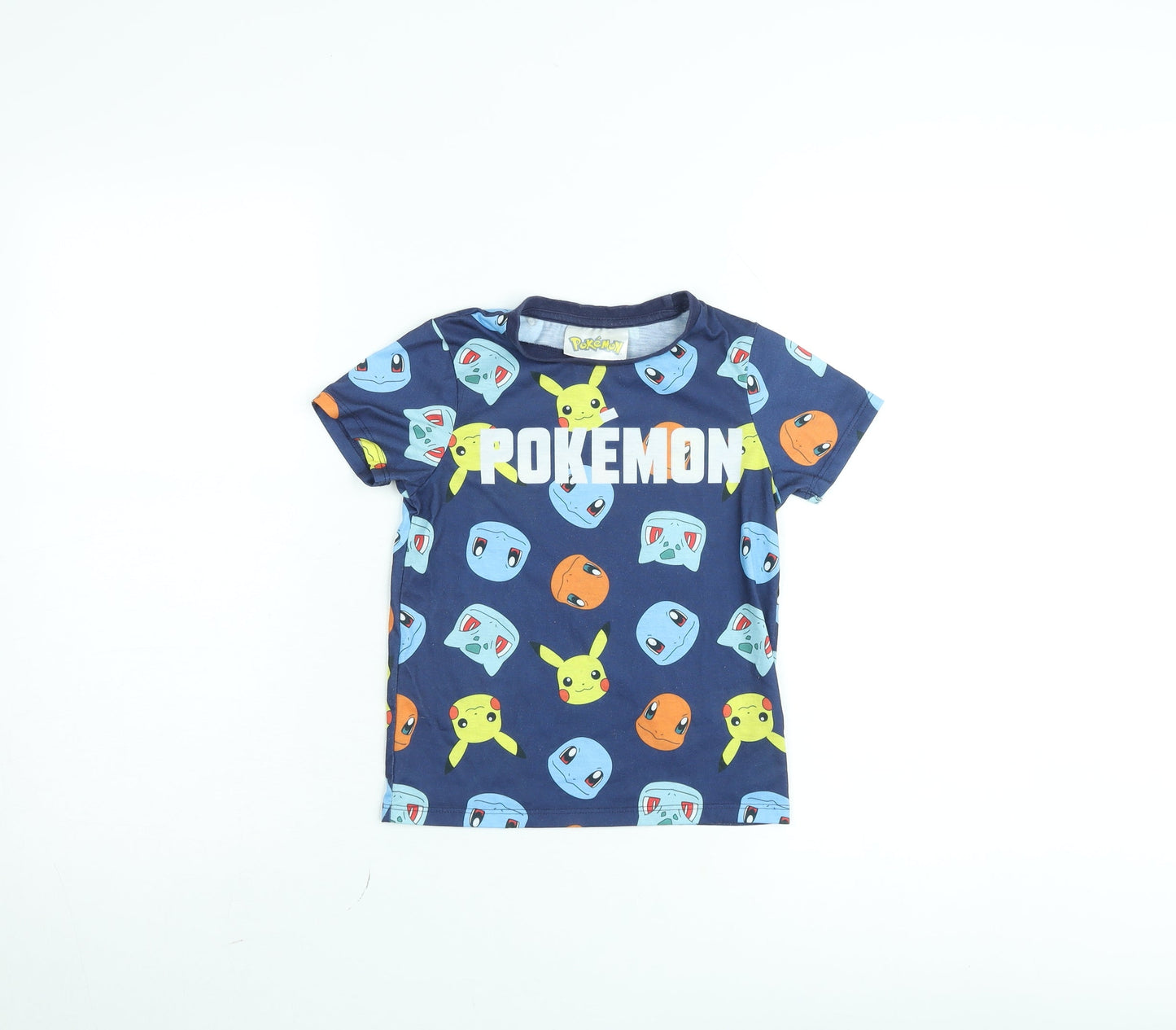 Pokémon Boys Blue Graphic T-Shirt Pikachu Print 5-6 Years Short Sleeve